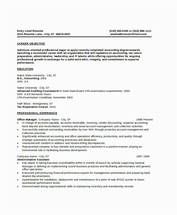 Entry Level Job Resume Objective Samples 18 Sample Resume Objectives Pdf Doc