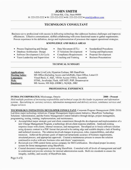 Experienced Phd Sample Resume for Consulting Here to Download This Technology Consultant Resume Template