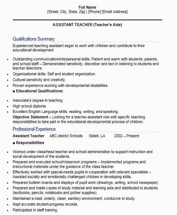 Free Resume Samples for Teacher assistant Free 62 Teacher Resume Templates In Psd Illustrator