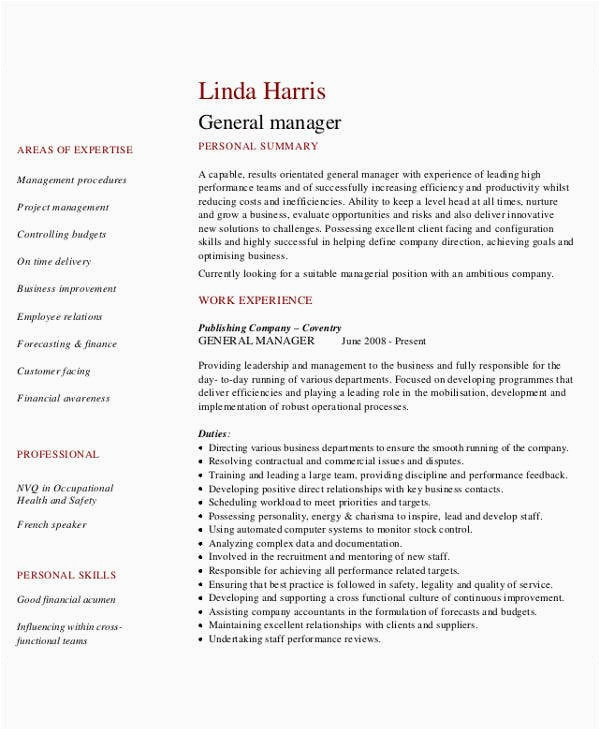 Free Resume Samples Online for General Manager 56 Manager Resumes In Pdf