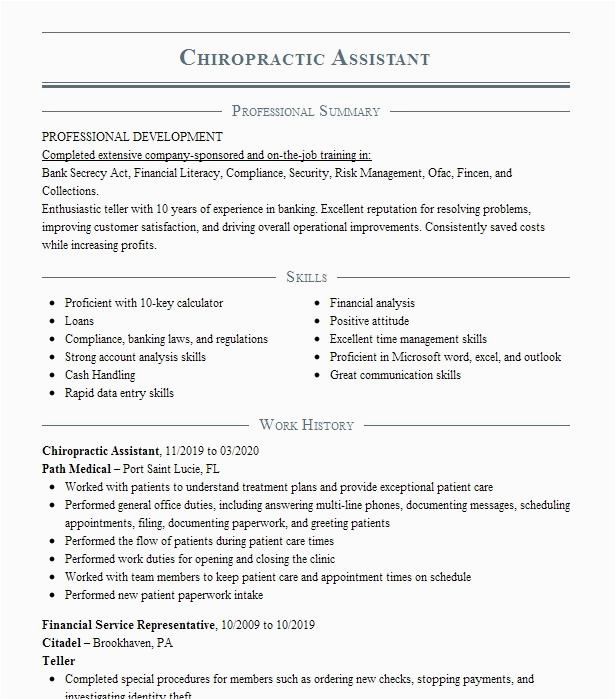 Front Desk Chiropractic assistant Resume Sample Chiropractic assistant Resume Sample assistant Resumes