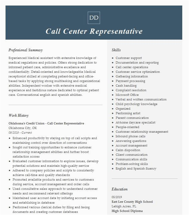 Health Insurance Call Center Resume Sample Medical Call Center Representative Resume Example Uhs Medical Call