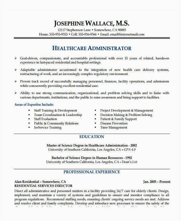 Healthcare Administrator Resume Sample Skills Needed 40 Basic Administration Resume Templates Pdf Doc