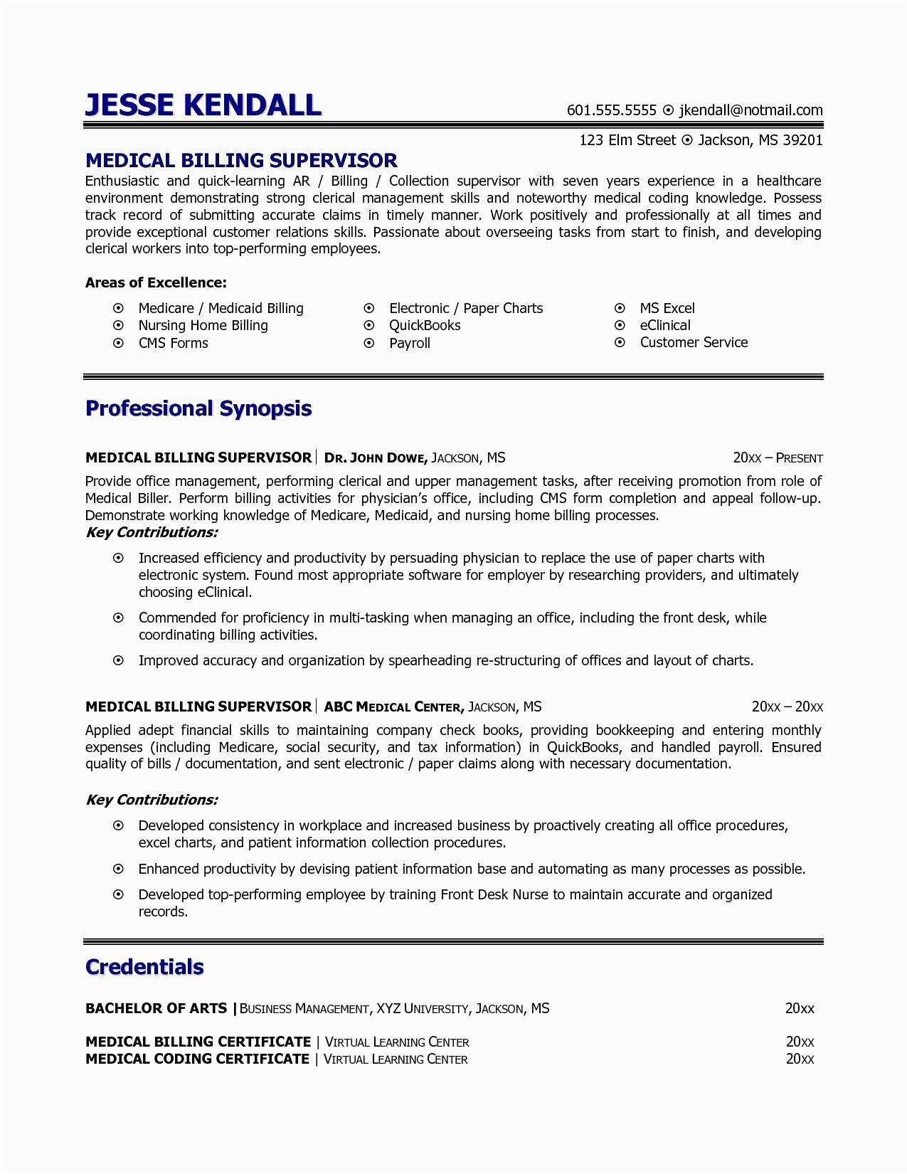 Healthcare Billing and Coding Resume Samples 23 Medical Coding Resume Example In 2020
