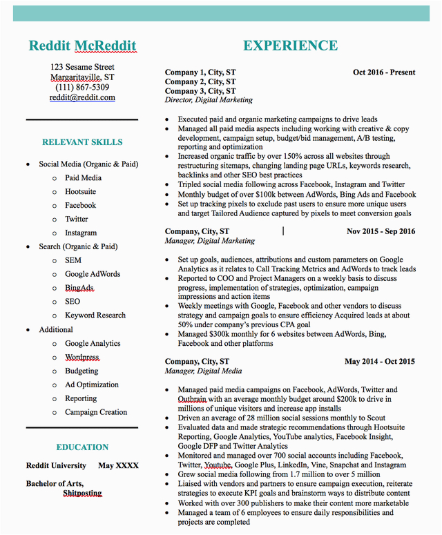 I M Interested In Resume Sample Media and Marketing Digital Marketing Resume Am I Doing too Much with the formatting How