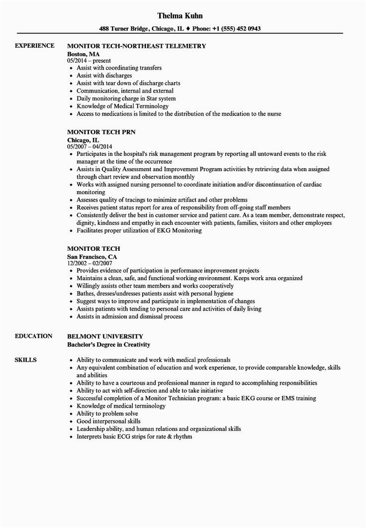 Job Description Sample Telemetry Nurse Resume √ 20 Telemetry Nurse Job Description Resume In 2020 with Images