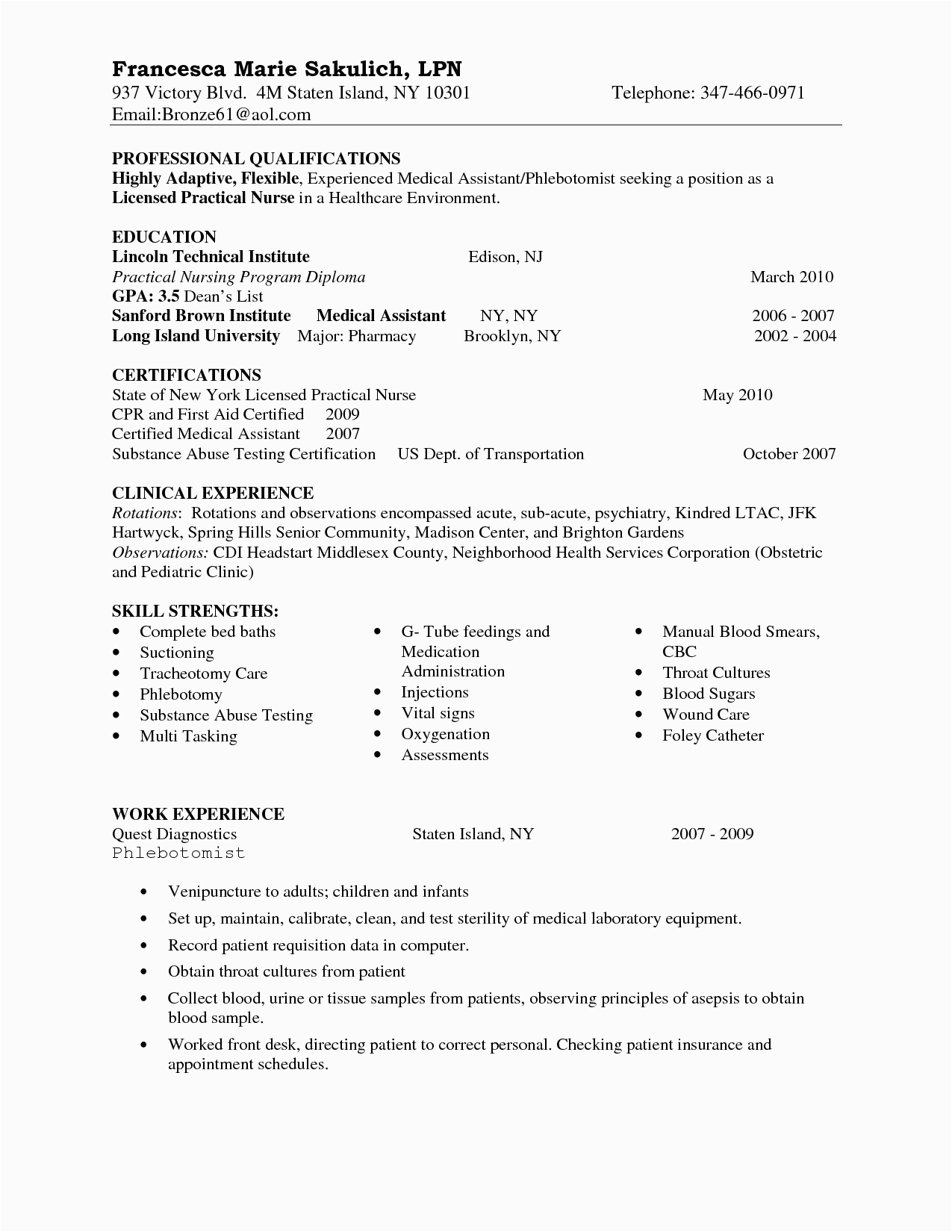 Lvn Resume Sample for A New Grad 21 Lpn Resume Example Sample Resumes
