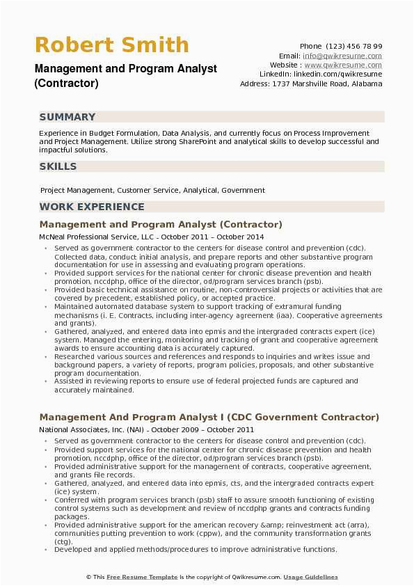Management and Program Analyst Resume Samples Management and Program Analyst Resume Samples