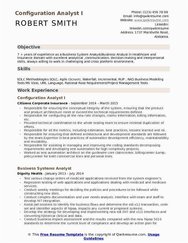Ms Configuration Business Analyst Resume Sample Configuration Analyst Resume Samples
