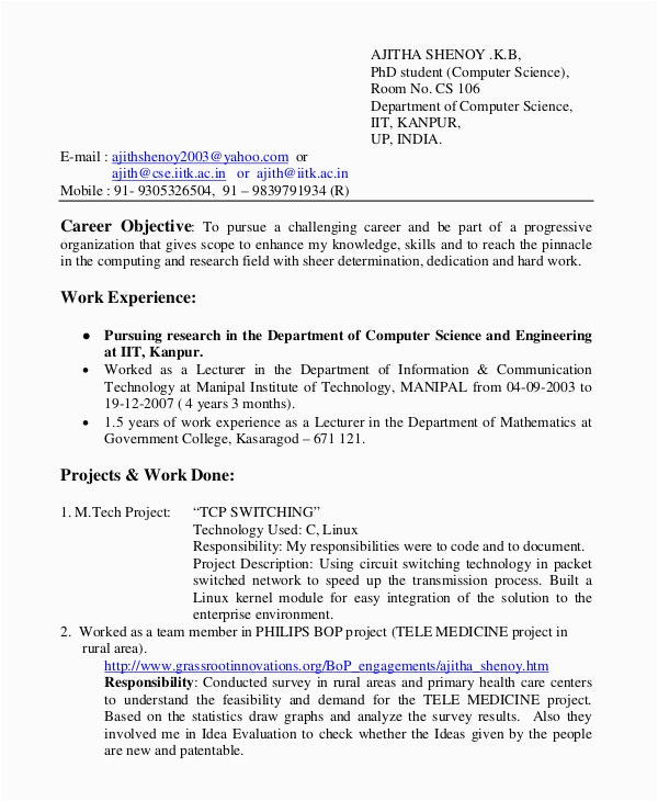 Msc Computer Science Fresher Resume Sample M Sc Puter Science Resume Persepolisthesis Web Fc2