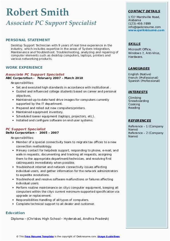 Office Support Specialist Resume Sample 2023 Pc Support Specialist Resume Samples