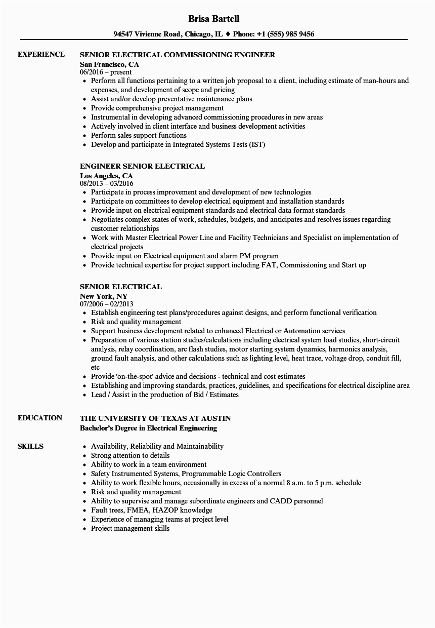 Power System Protection Engineer Resume Sample Cv for Installation and Test and Missioning Substations Engineers
