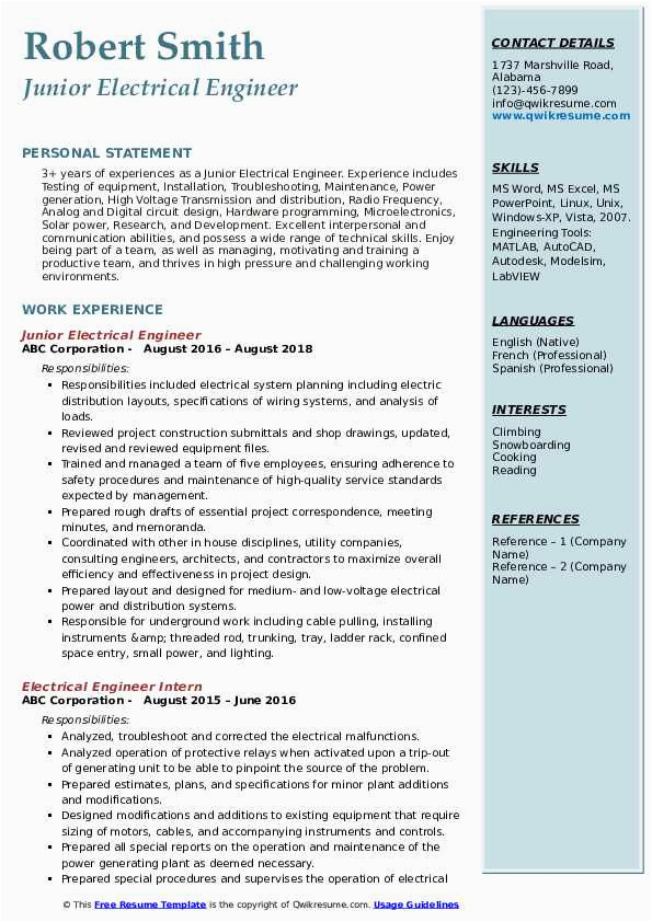 Power System Protection Engineer Resume Sample Electrical Engineer Resume Samples