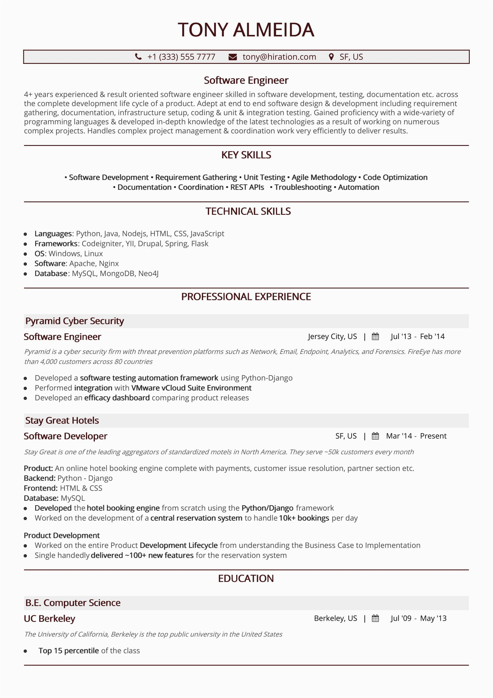 Professional Resume Samples for software Engineers software Engineer Resume A 10 Step 2019 Guide with 20 Samples