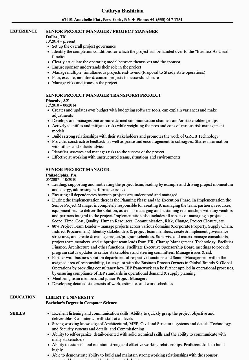 Project Manager Job Description Sample Resume 25 Project Manager Resume Sample Doc In 2020
