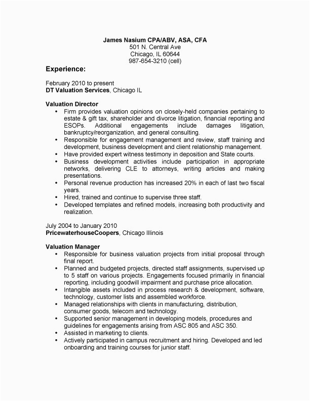 Query Language Bullet Point for Resume Sample Bullet Point Resume Example Page One