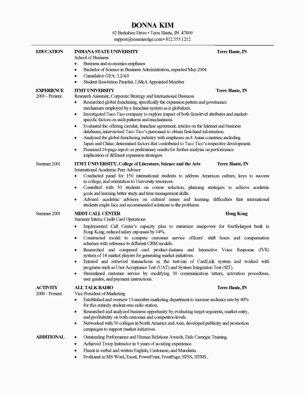Query Language Bullet Point for Resume Sample Bullet Point Resume Template