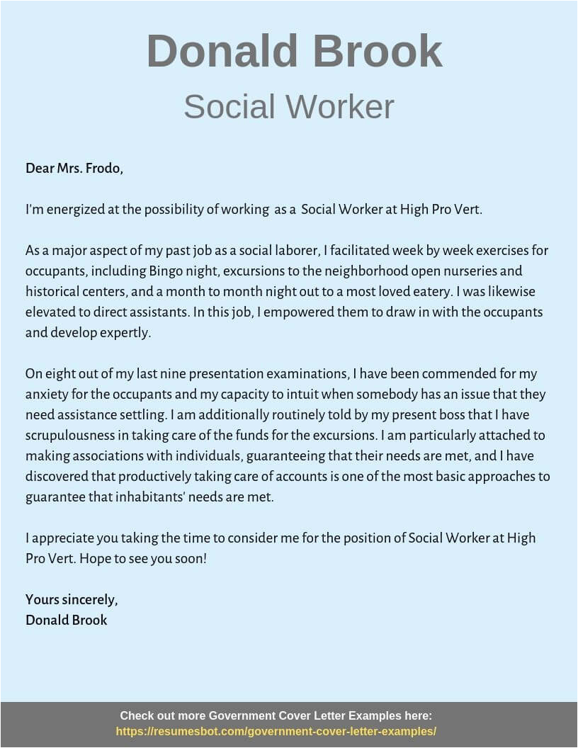 Resume Cover Letter Samples for social Workers social Worker Cover Letter Samples & Templates [pdf Word] 2022