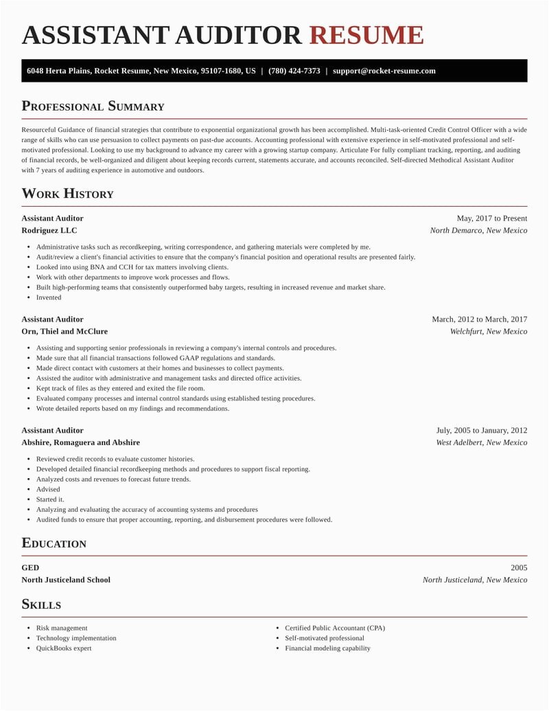 Resume Sample assist with Audit Sample assistant Auditor Resumes