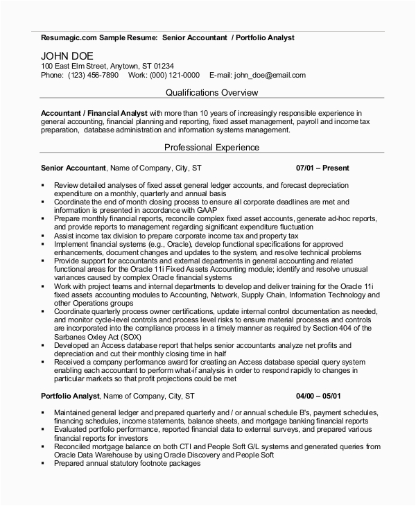 Resume Sample Continued From Previous Page Free 13 Sample Accounting Resume Templates In Ms Word