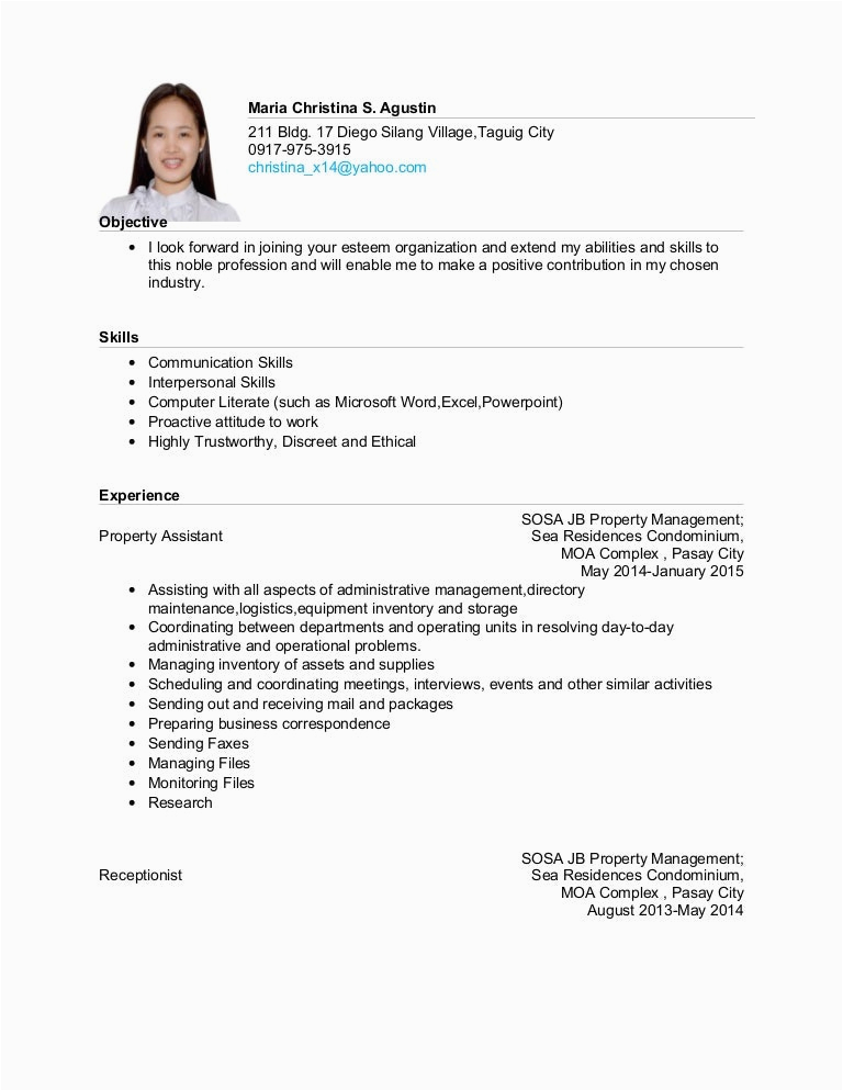 Resume Sample for Ojt Applicant Marketing Management Resume