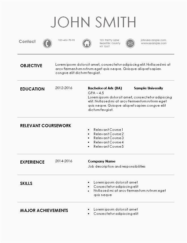 Resume Template for Internship Free Download Internship Resume Template