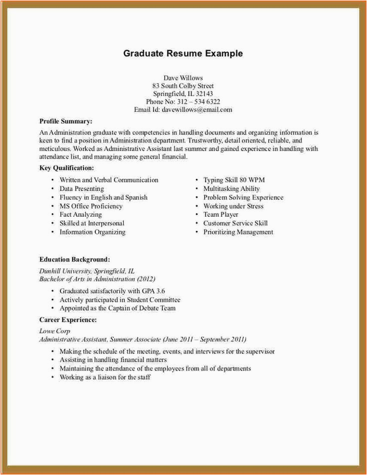 Resume Template for someone without Work Experience How to Write A Cv without Experi Sample Resume for