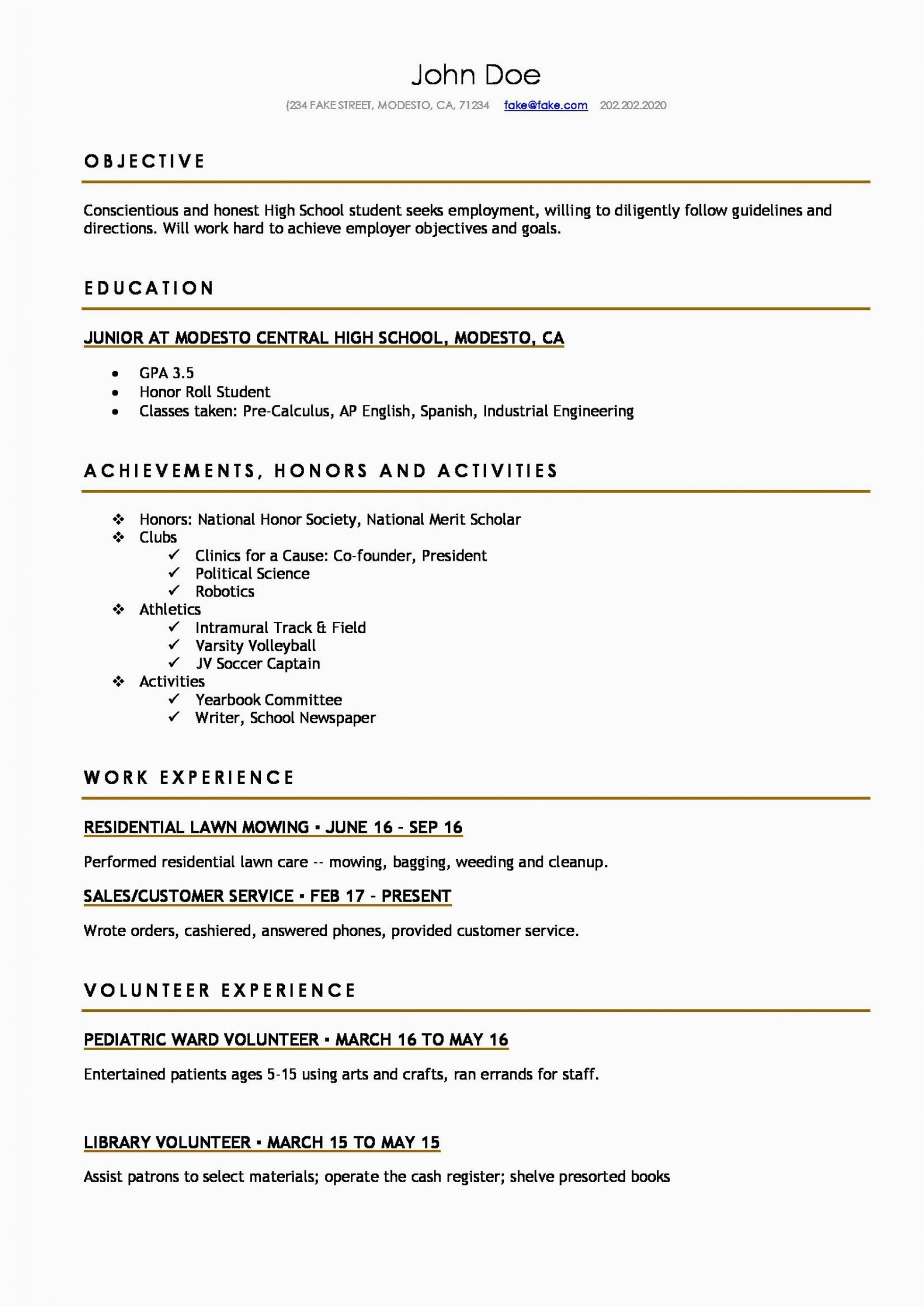 Resume Writing for High School Students Template Resume Template High School Student Addictionary
