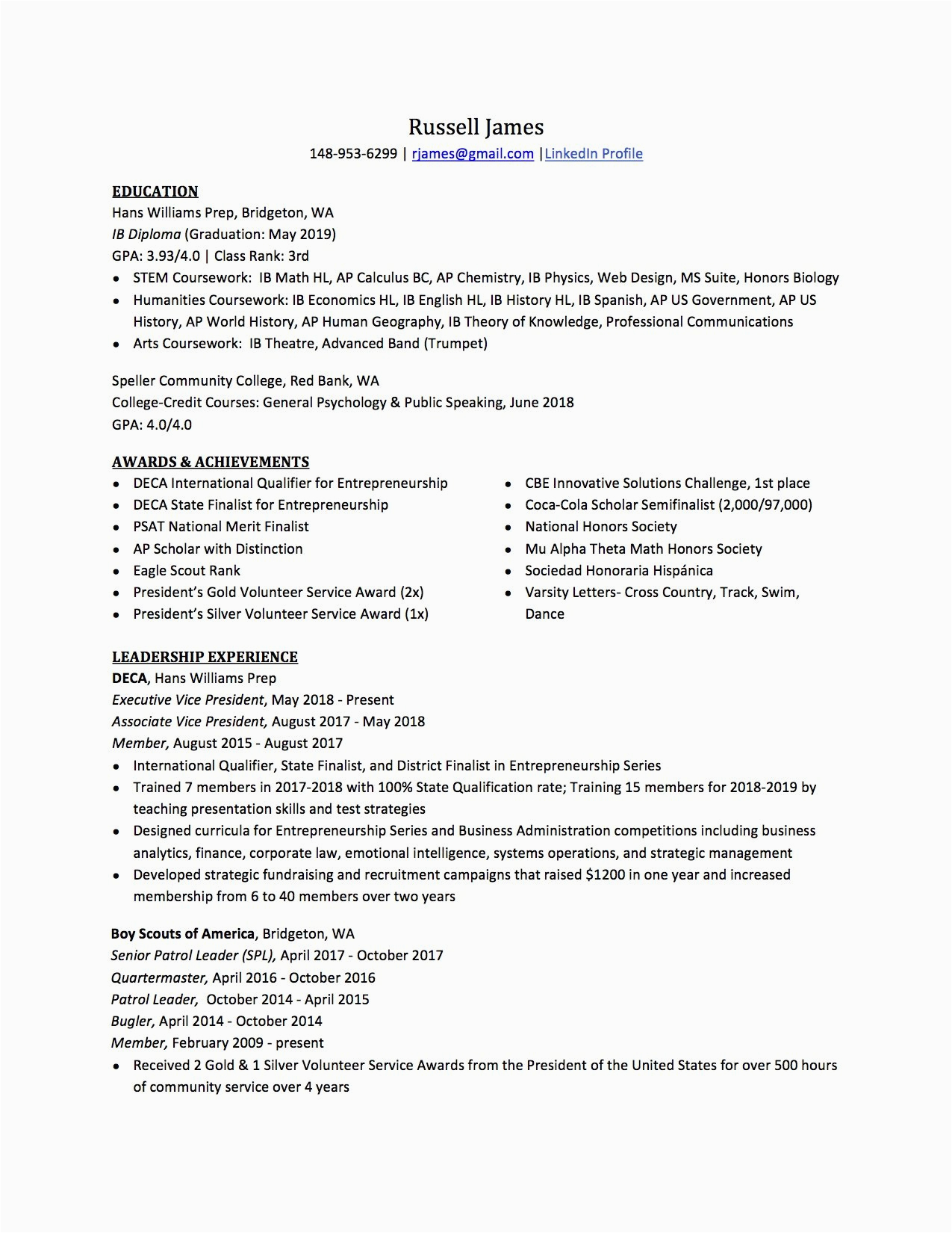 Resume Writing Template for High School Students High School Resume How to Write the Best E Multiple