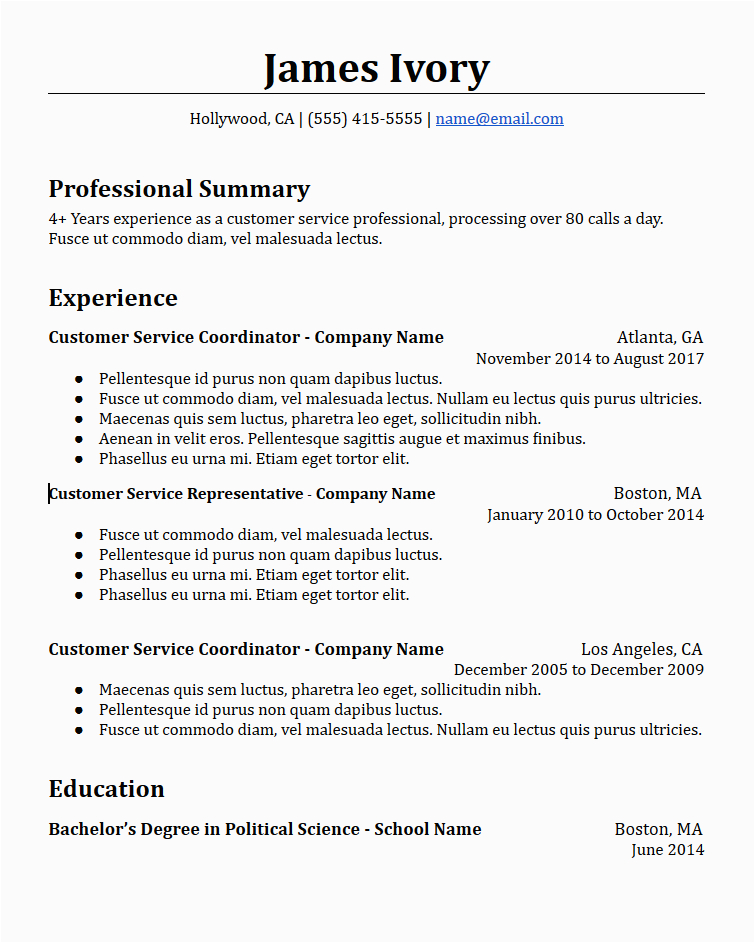 Reverse Chronological Resume Template Free Download Chronological Resume Templates Free to Download