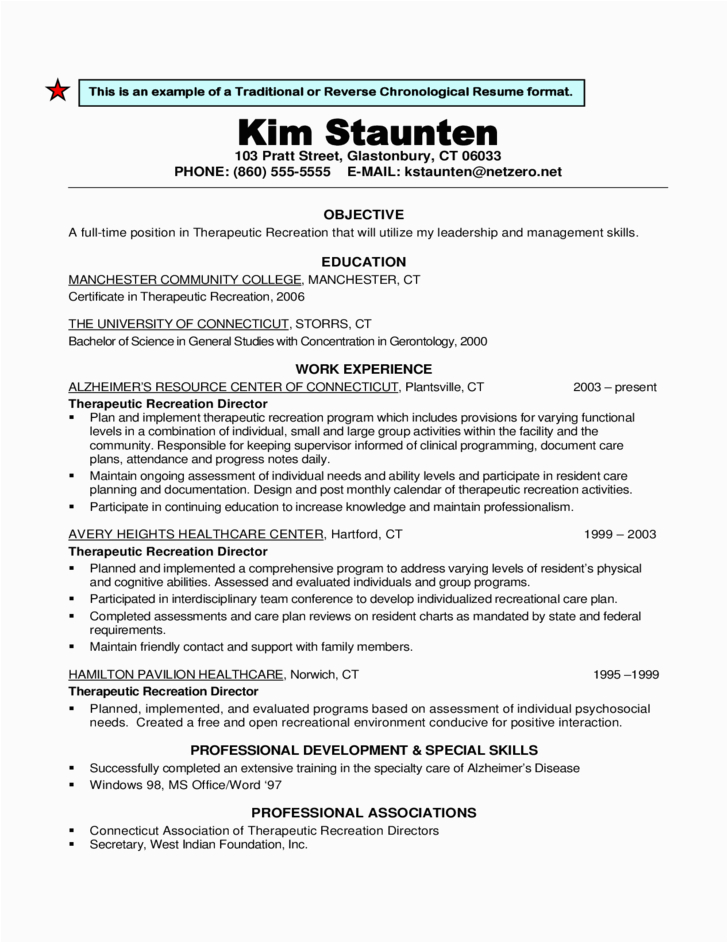 Reverse Chronological Resume Template Free Download Traditional or Reverse Chronological Resume format Free
