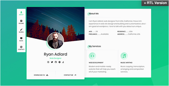 Ryan Vcard Resume Cv Template Nulled Download Ryan Vcard Resume Cv Template Nulled
