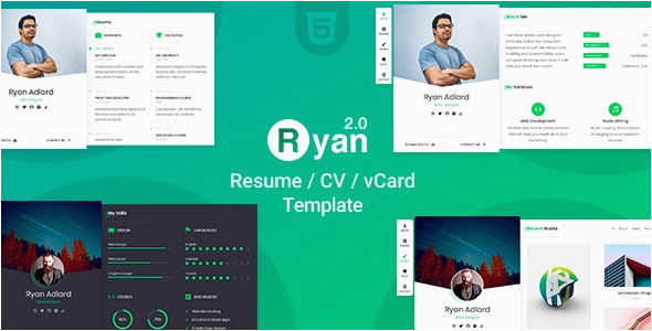 Ryan Vcard Resume Cv Template Nulled [free Download] Ryan Cv Resume Template Nulled [latest