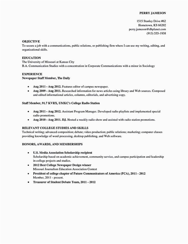 Sample College Student Resume for College Newspaper College Student Resume Can Wait for Few Years or Moment because You are