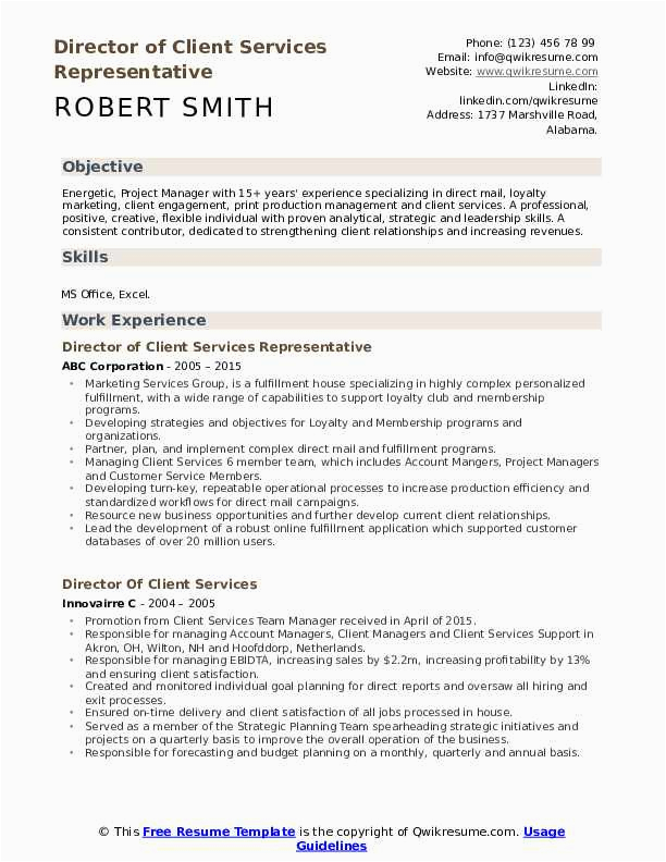 Sample Director Of Client Services Resume Director Client Services Resume Samples