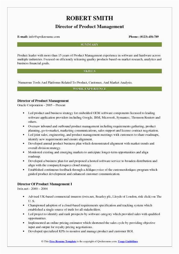 Sample Director Of Product Management Resume Director Of Product Management Resume Samples
