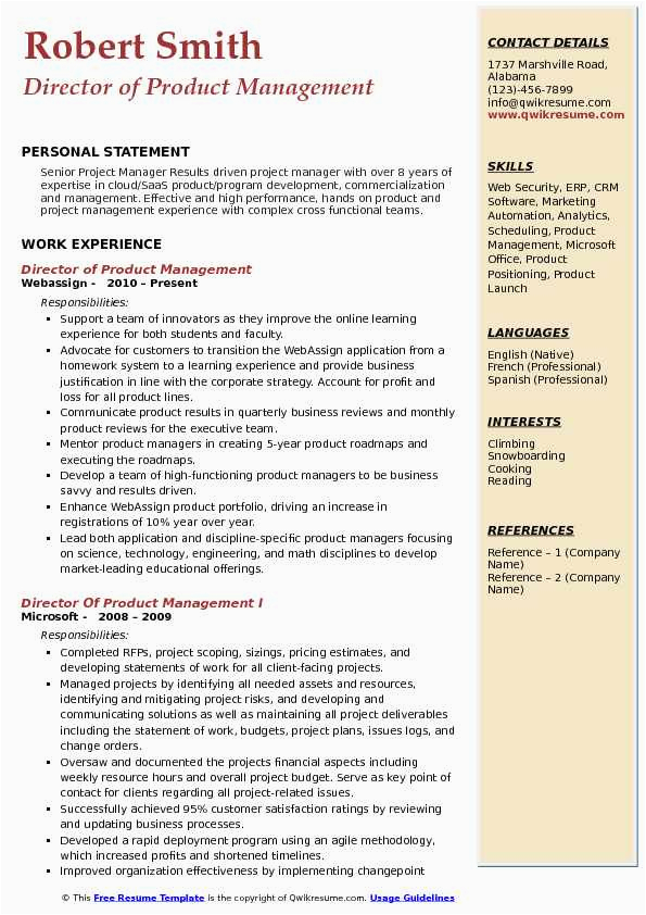 Sample Director Of Product Management Resume Director Of Product Management Resume Samples