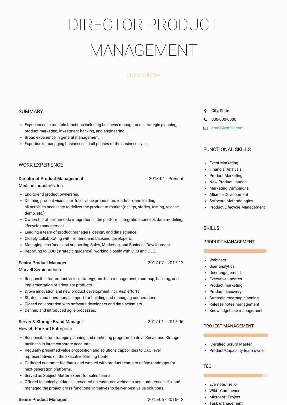 Sample Director Of Product Management Resume Senior Product Manager Resume Samples and Templates