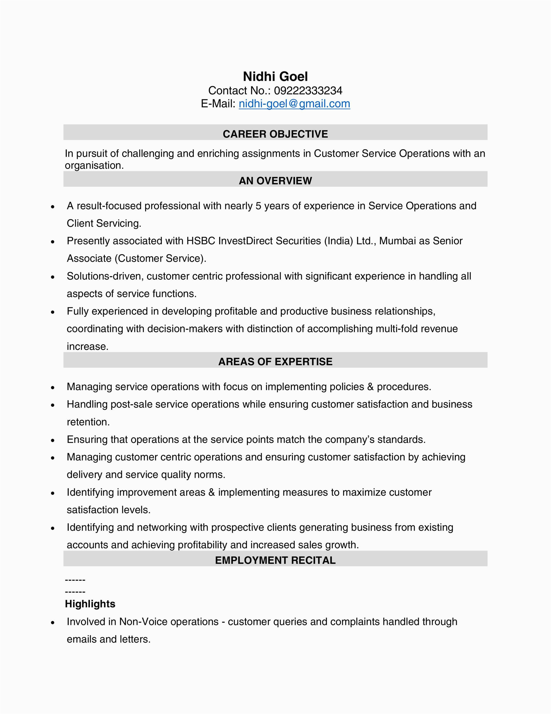 Sample for Resume for Customer Service 30 Customer Service Resume Examples Templatelab