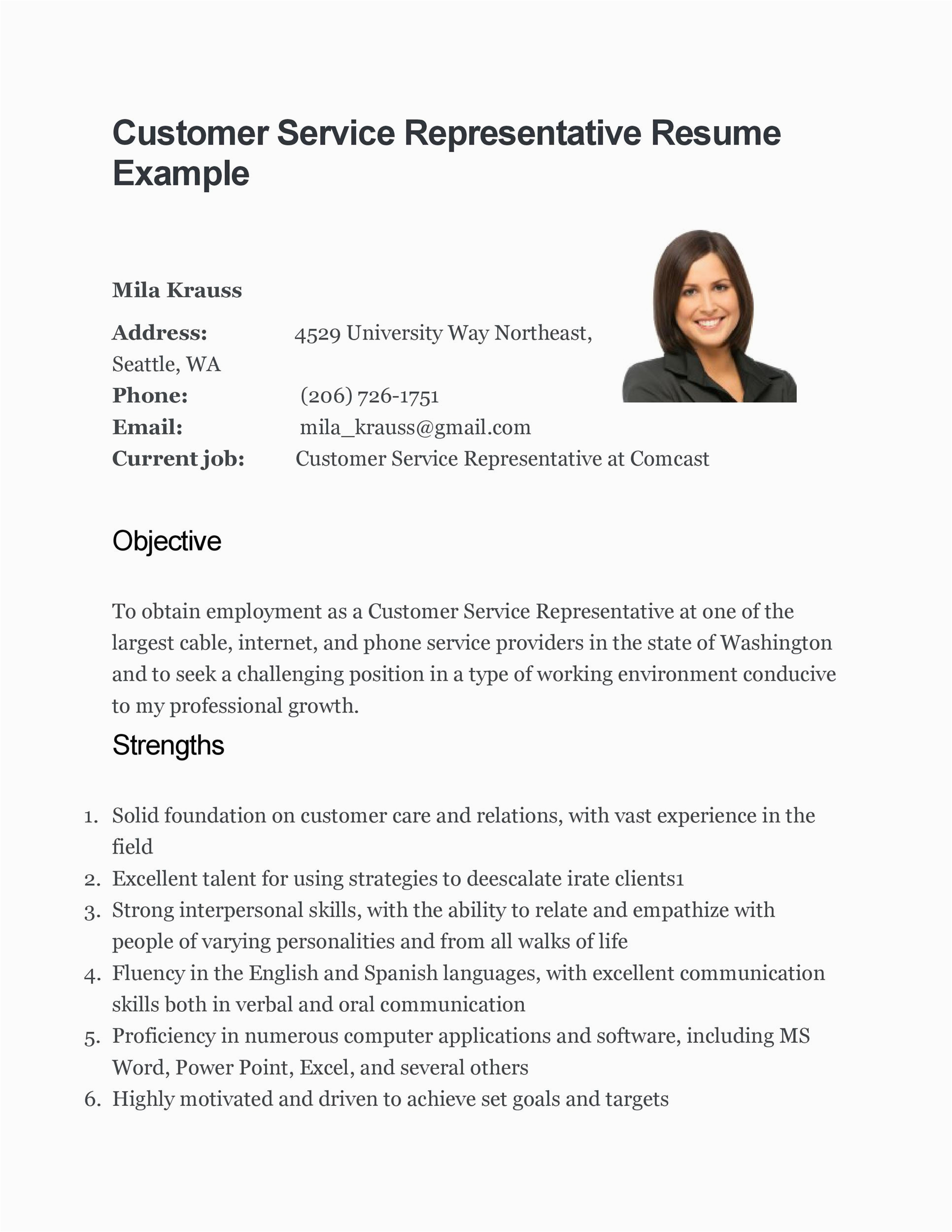 Sample for Resume for Customer Service 30 Customer Service Resume Examples Templatelab