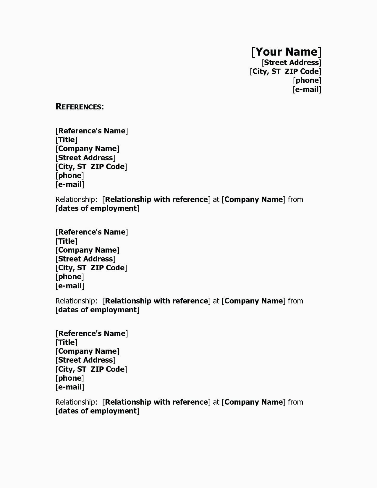 Sample Letter Of References On My Resume Personal Letter Reference Template Elegant Example References In