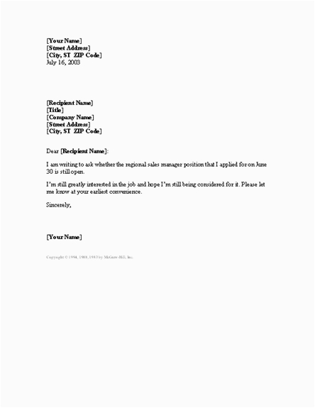 Sample Letter Requestion Resumes for Opening Position Request to Check the Status An Open Position Letter Template