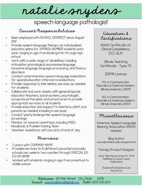 Sample Objective Statement for Slp Resume Speech Language Pathologists Speech and Language Speech Language