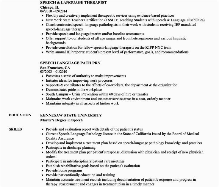 Sample Objective Statement for Slp Resume Speech Language Pathology Resume Objective Resume