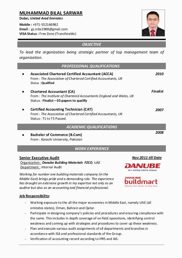 Sample Of Resume for Fresh Graduate Of Accounting Technology Bilal Cv