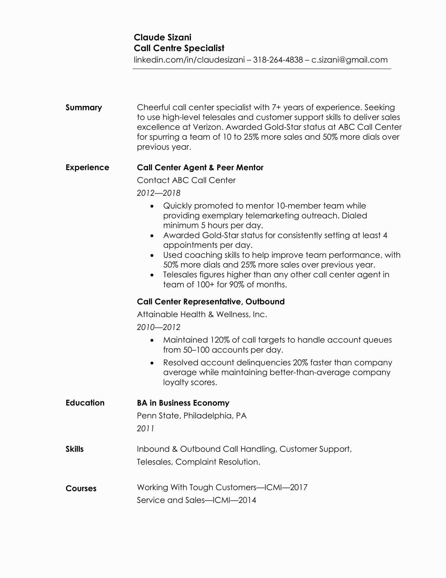 Sample Resume for 20 Years Experience Education Qualification Table format In Resume