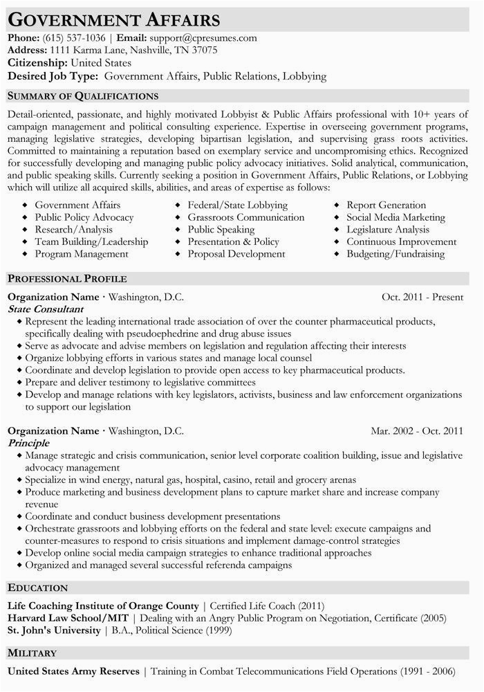 Sample Resume for A Government Position Government Affairs Resume Sample Job Resume Examples Job Resume Di 2020