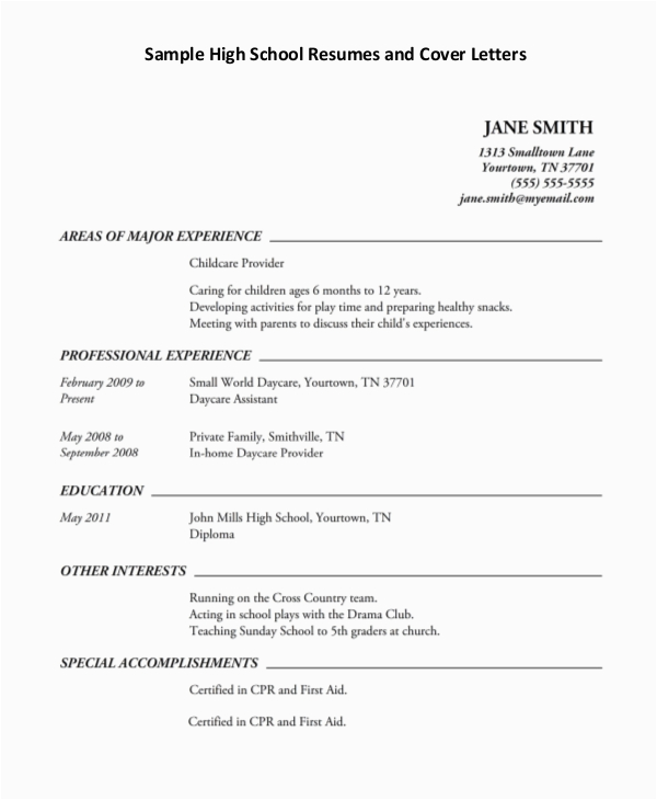 Sample Resume for A Hgh Schooler Free 8 Sample High School Resume Templates In Pdf