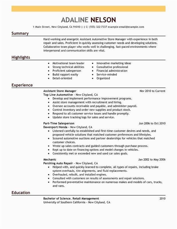 Sample Resume for assistant Store Manager In Retail assistant Retail Managers Resume Template