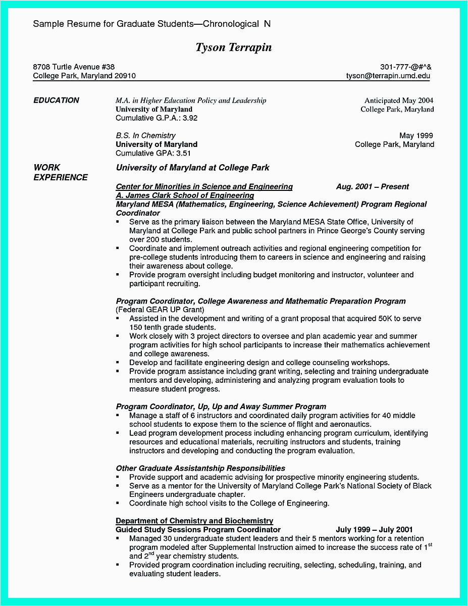 Sample Resume for College Graduates with No Experience Cool Sample Of College Graduate Resume with No Experience